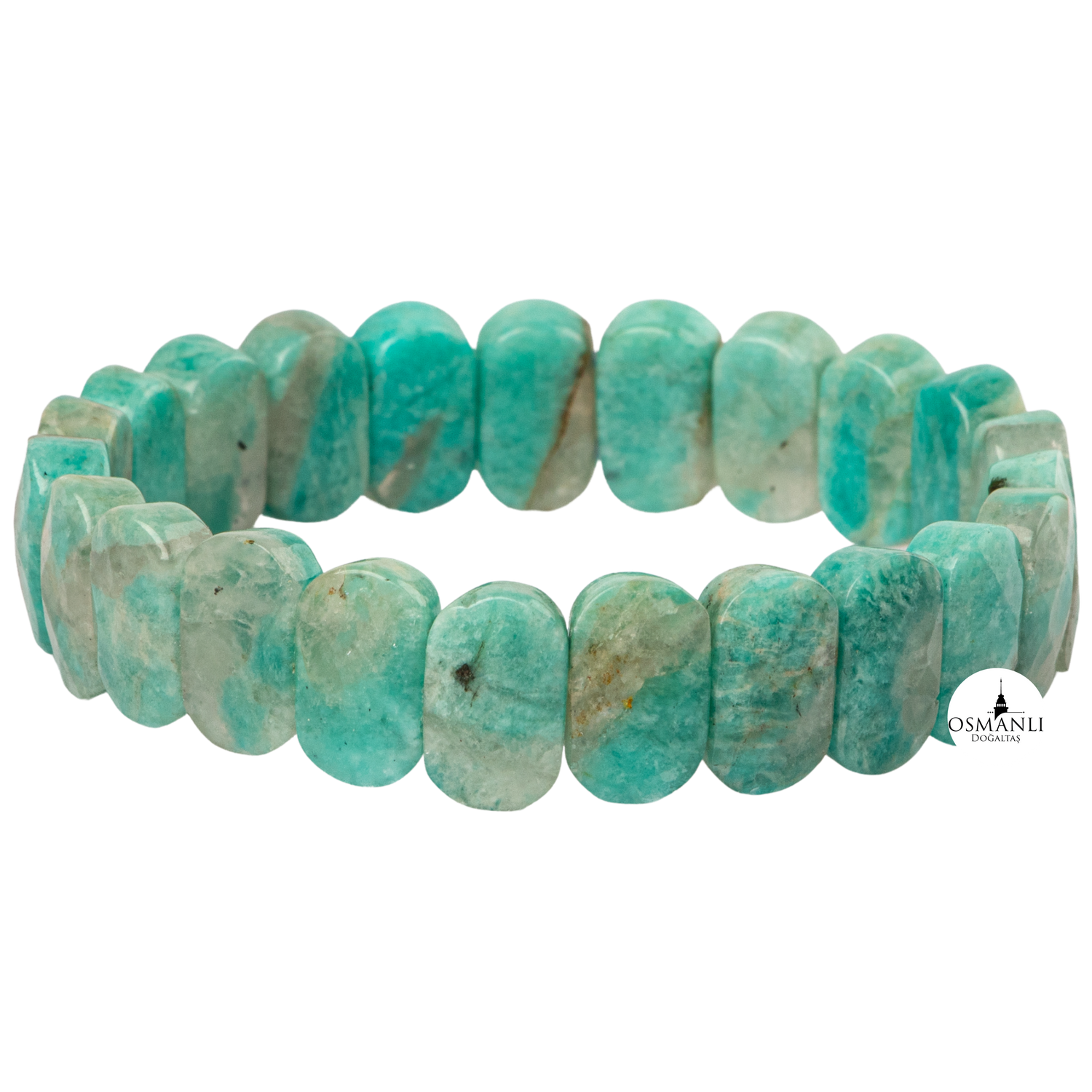 Amazonit Doğal Taş Geniş Kesim Bileklik