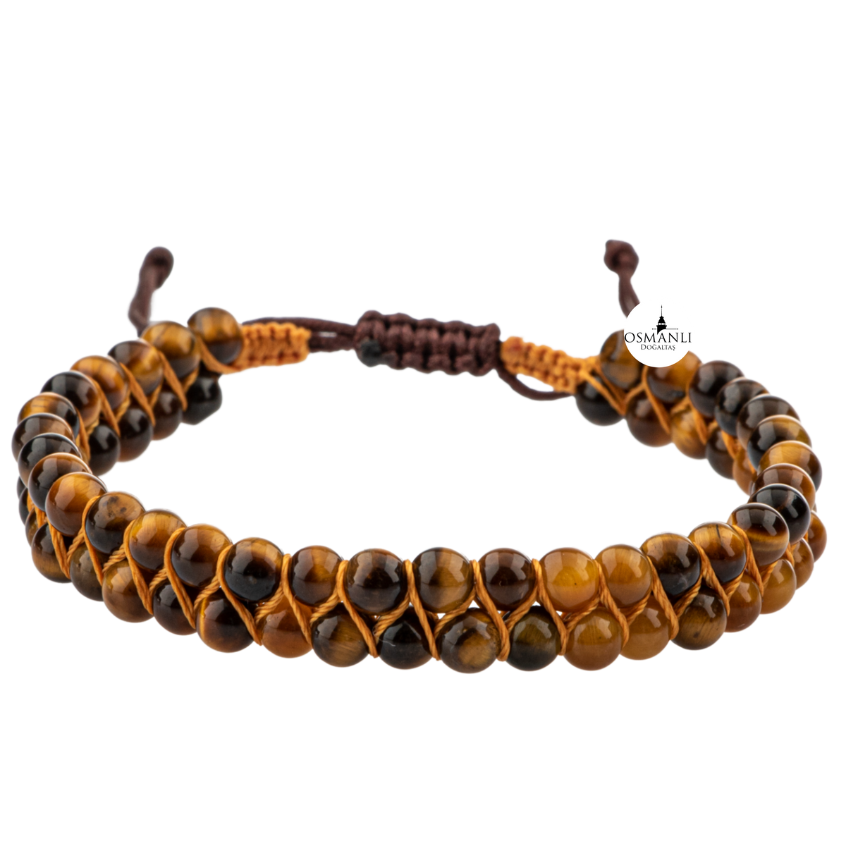 Kaplan Gözü 4mm Çift Sıra Doğal Taş Bileklik