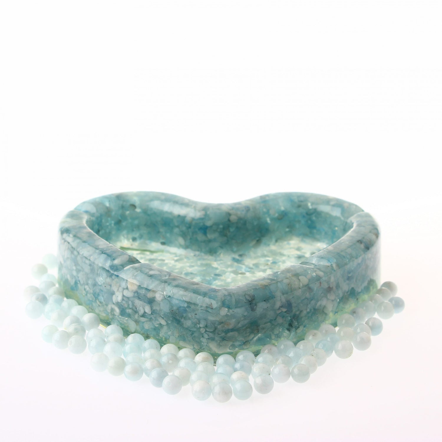 Akuamarin Doğaltaş Epoksi Kül Tablası