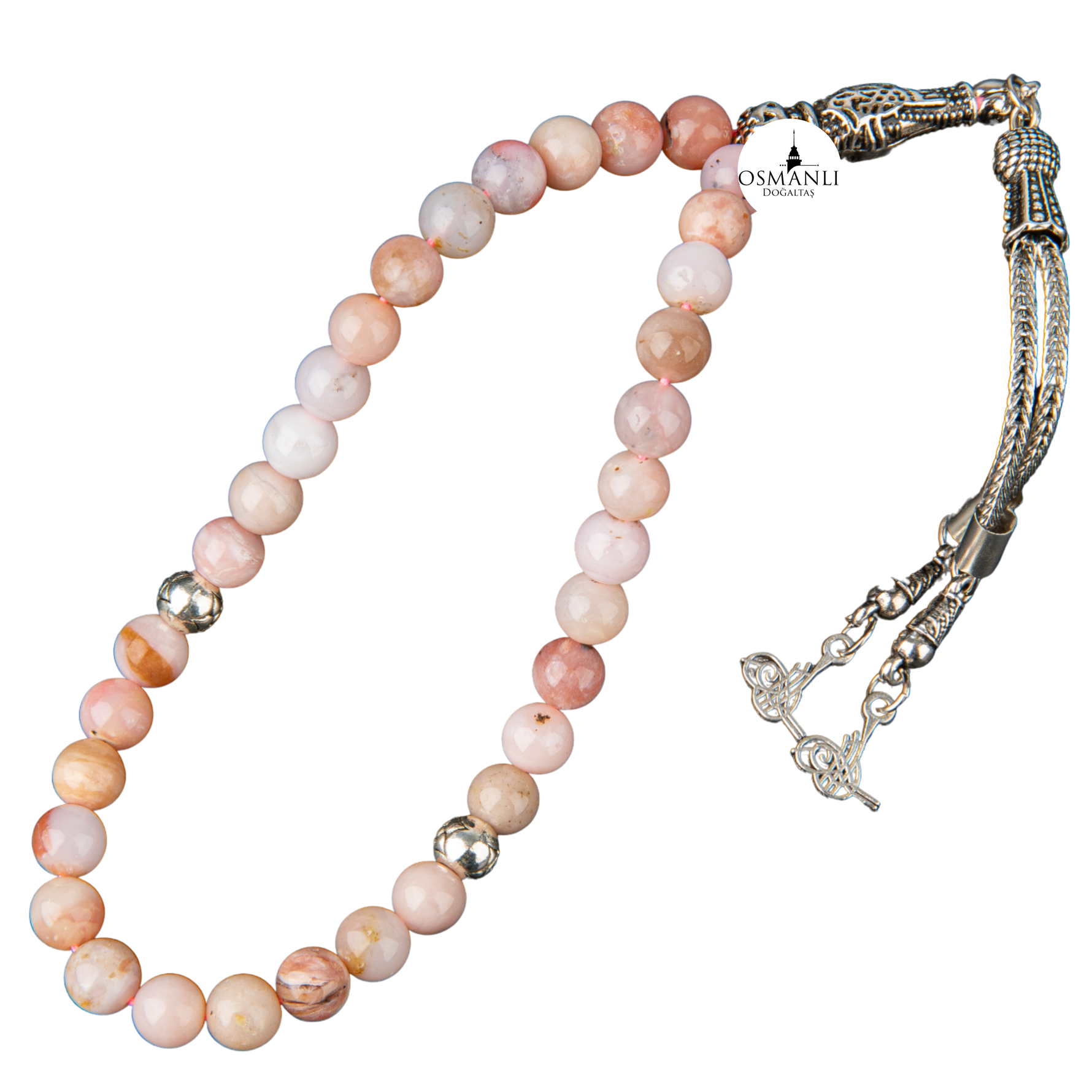 Opal Pembe Doğal Taş Tesbih 33lük - 6mm
