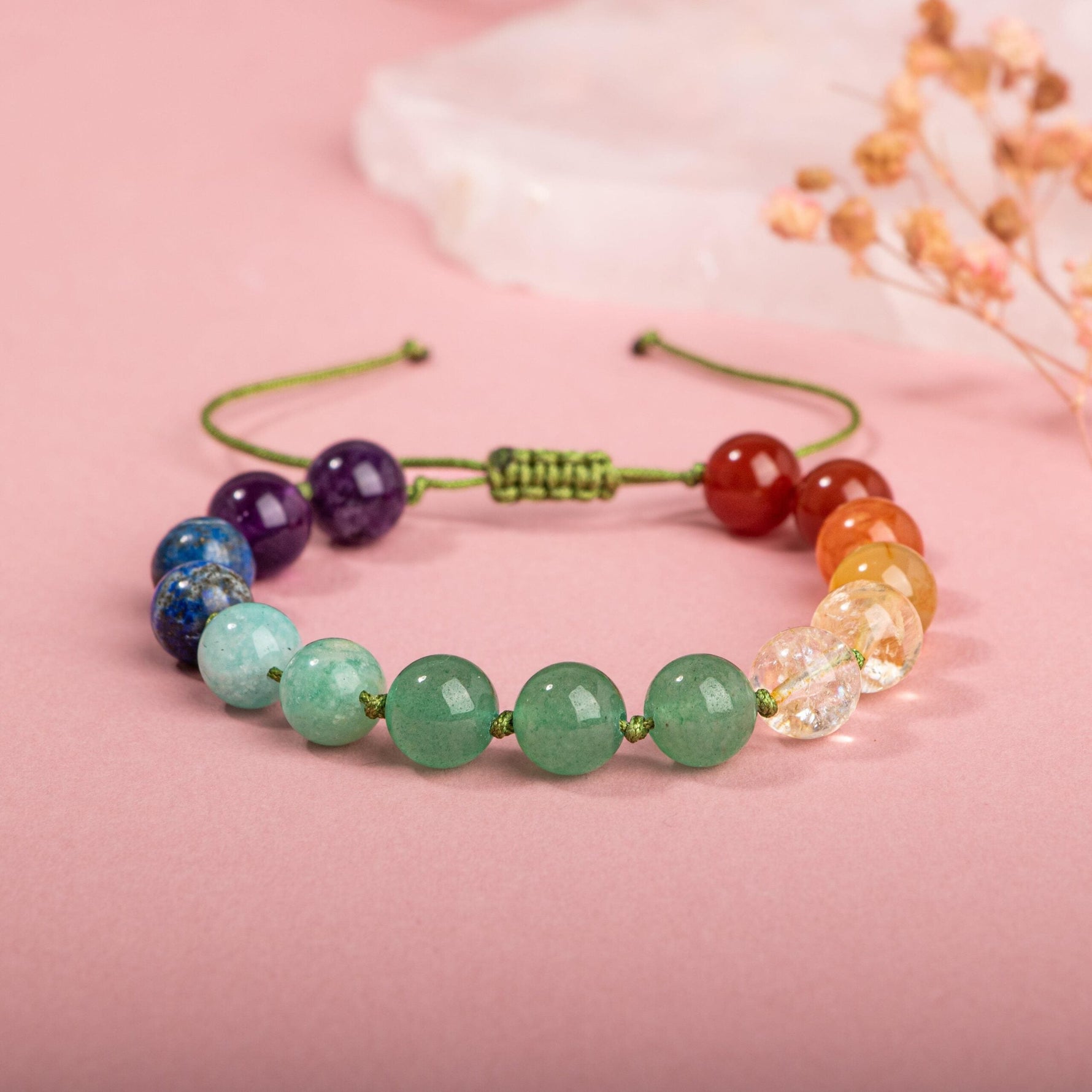 Sertifikalı Hakiki Orijinal 8mm Sitrin-Aventurin-Lapis Lazuli-Karnelyan Akik-Jasper Örme İpli Bileklik