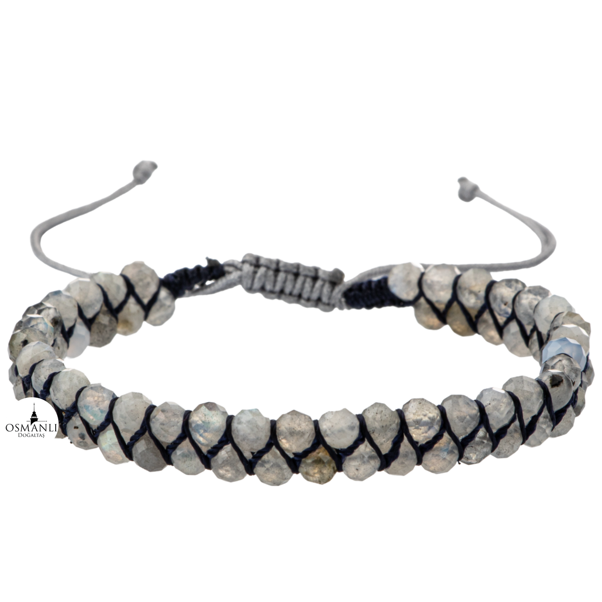 Labradorit 3-4mm Çift Sıra Doğal Taş Bileklik