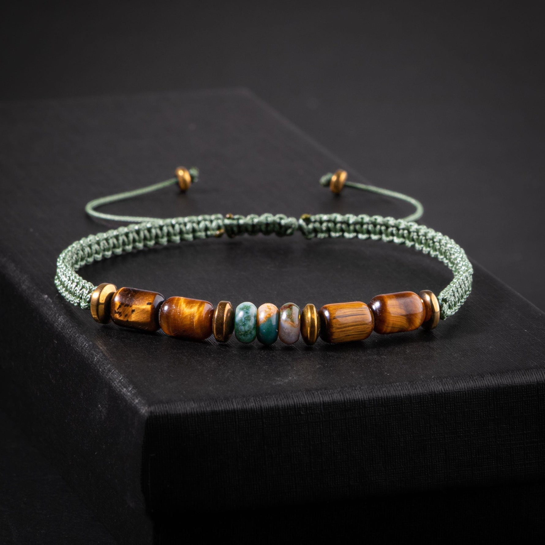 Hint Akik-Kaplan Gözü-Hematit Doğal Taş Erkek Tasarım Bileklik