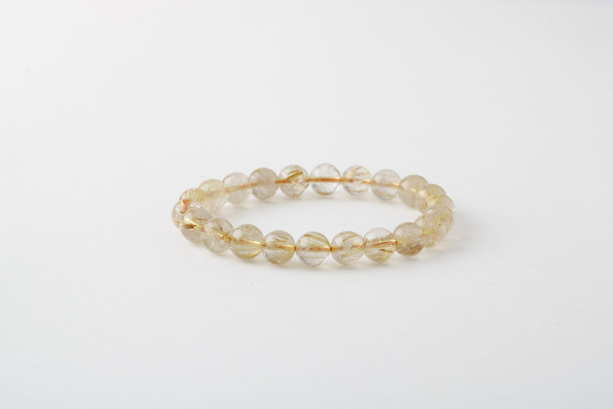 Altın Rutilli Kuvars 6mm Doğal Taş Bileklik