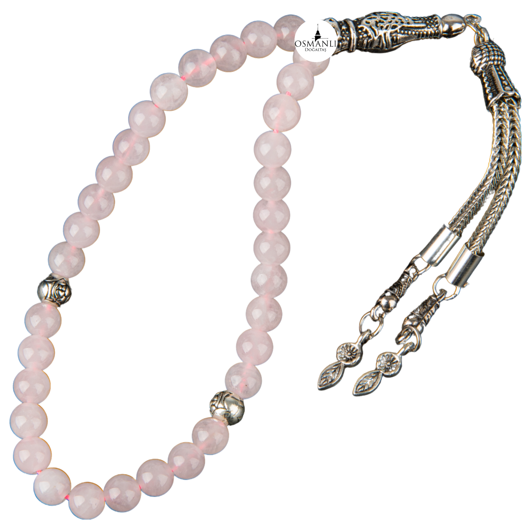 Pembe Kuvars (Gül Kuvars) Doğal Taş Tesbih 33lük - 6mm