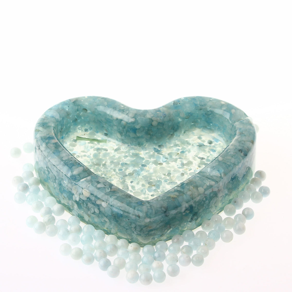 Akuamarin Doğaltaş Epoksi Kül Tablası