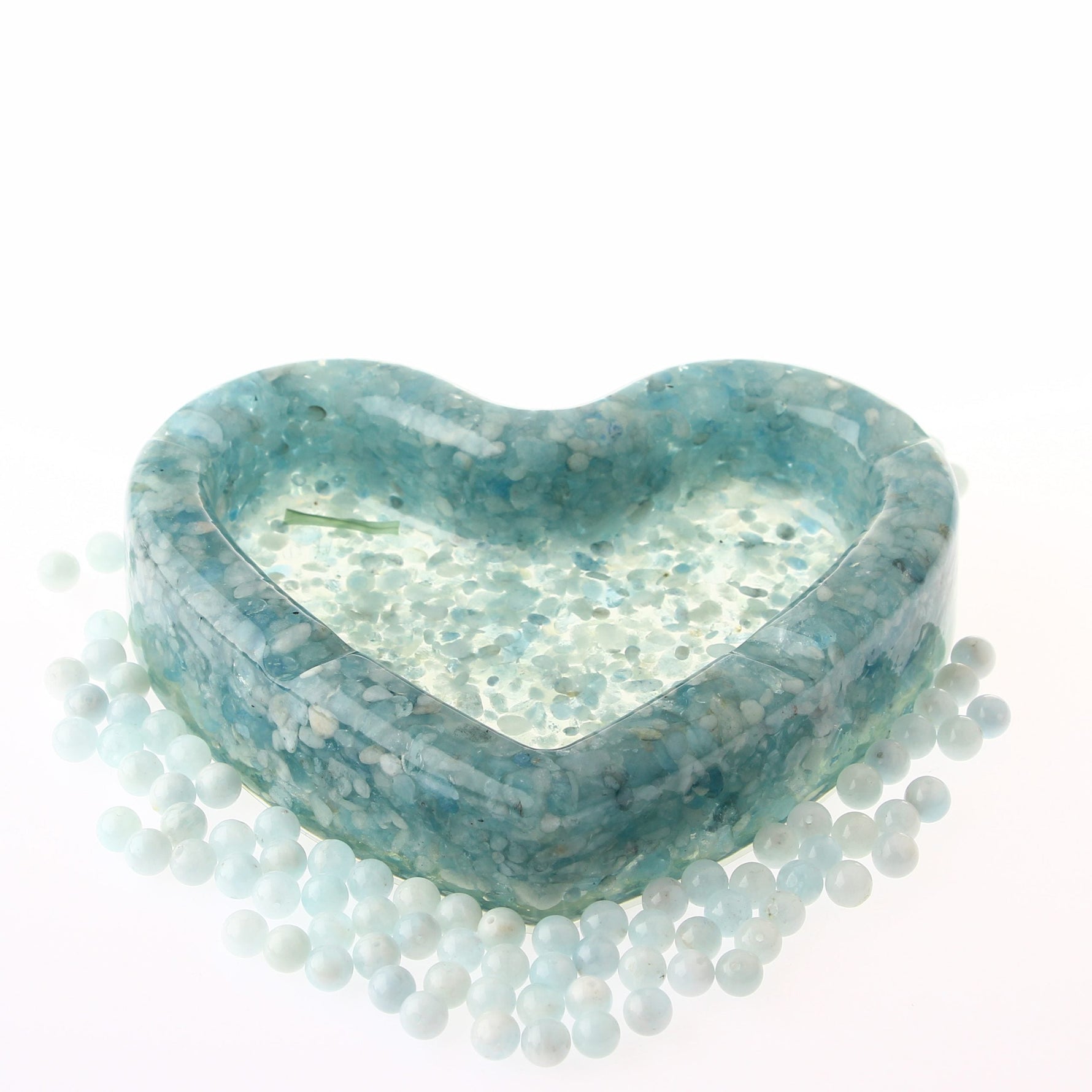 Akuamarin Doğaltaş Epoksi Kül Tablası