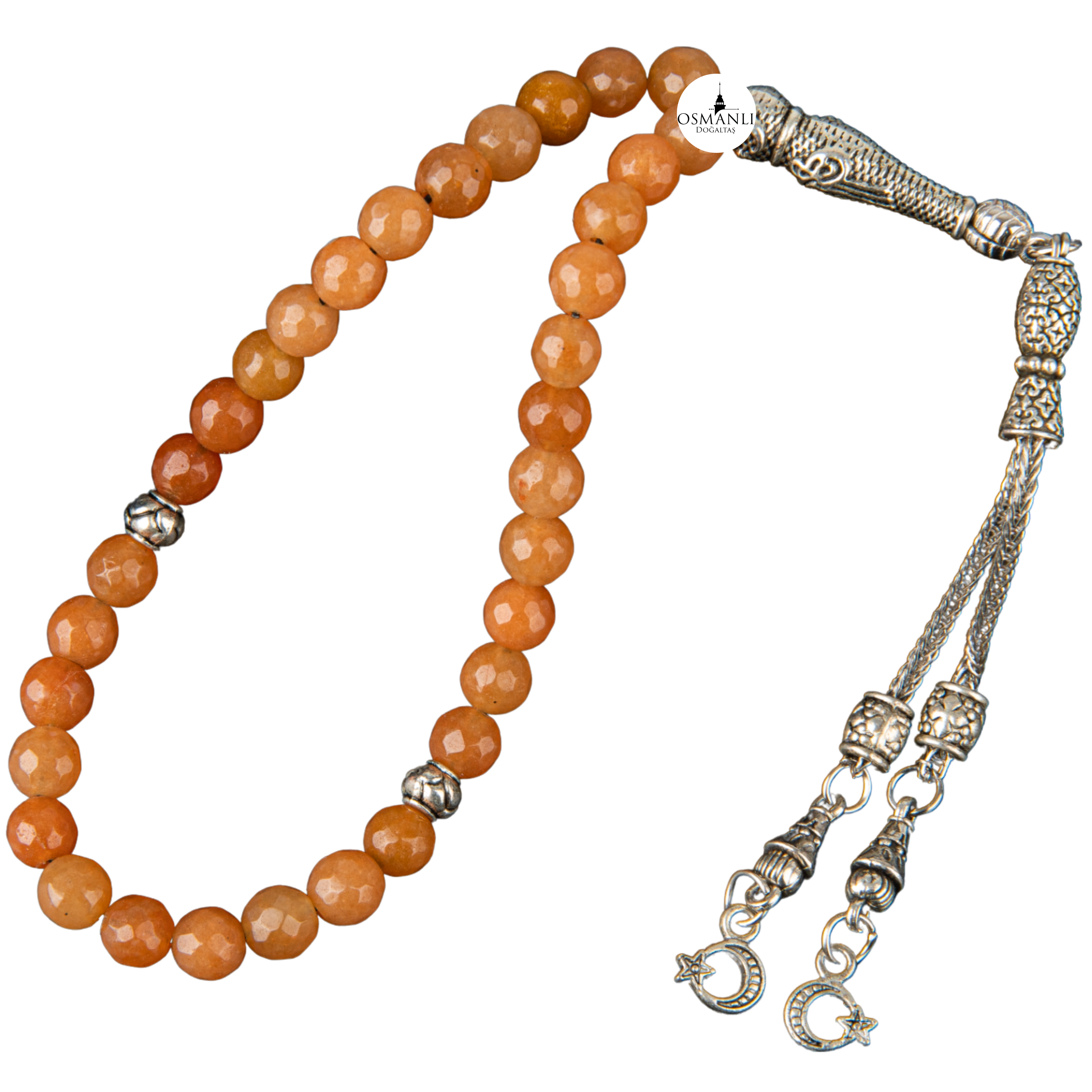 Turuncu Aventurin Doğal Taş Tesbih 33lük - 6mm – Osmanlı Doğal Taş
