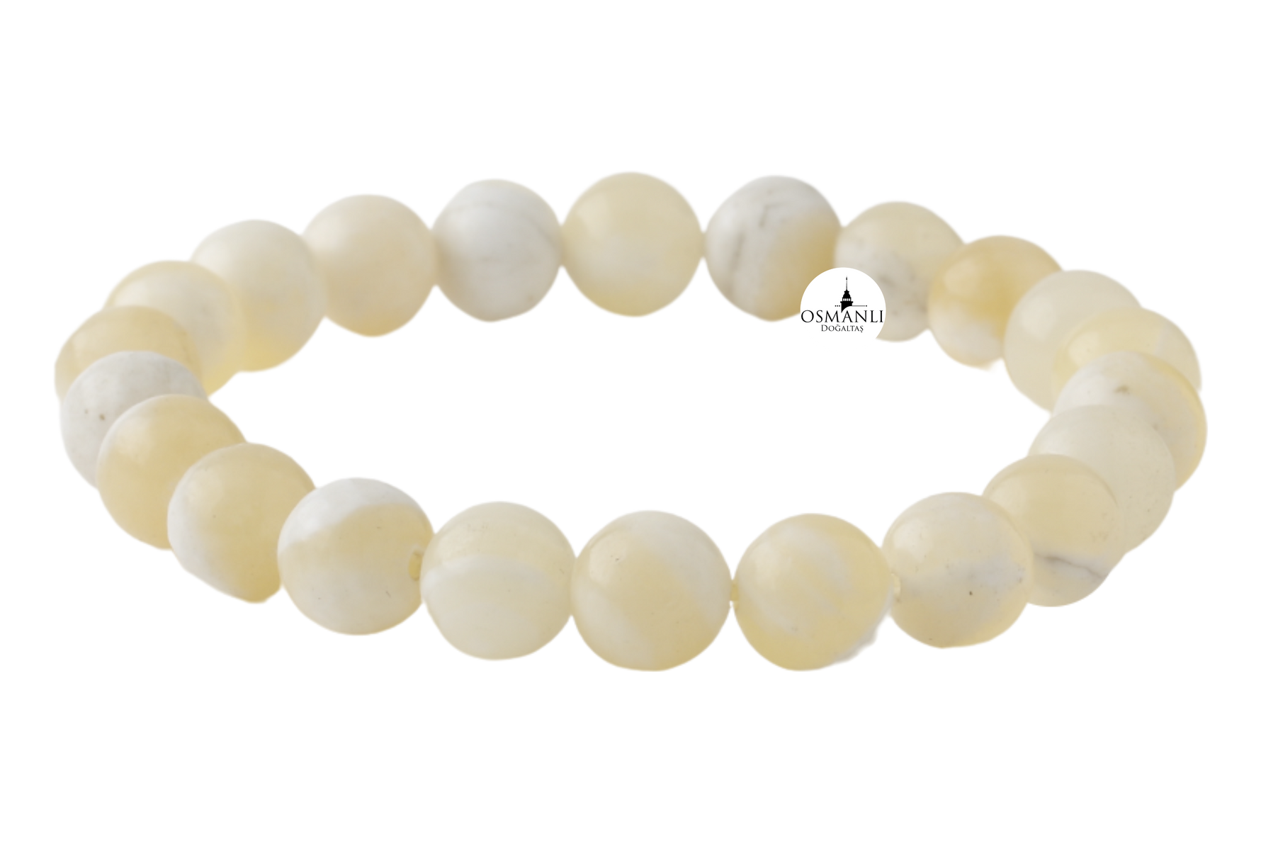 Aragonit 8mm Doğal Taş Bileklik