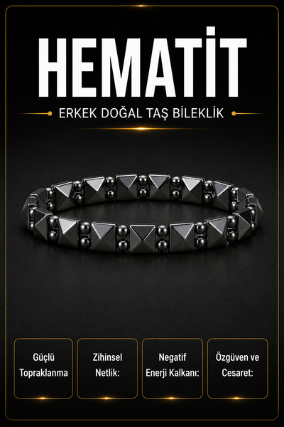 Hematit Erkek Bileklik Yeni Seri No:3
