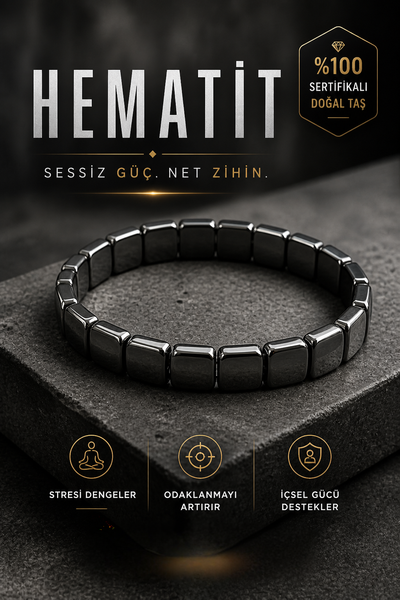 Hematit Erkek Bileklik Yeni Seri No:2