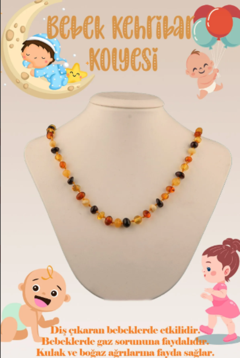 Sertifikalı Bebek Kehribar Kolye (33-35 CM)