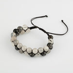 Rutilli Kuvars 8mm Çift Sıra Makrome Doğal Taş Bileklik