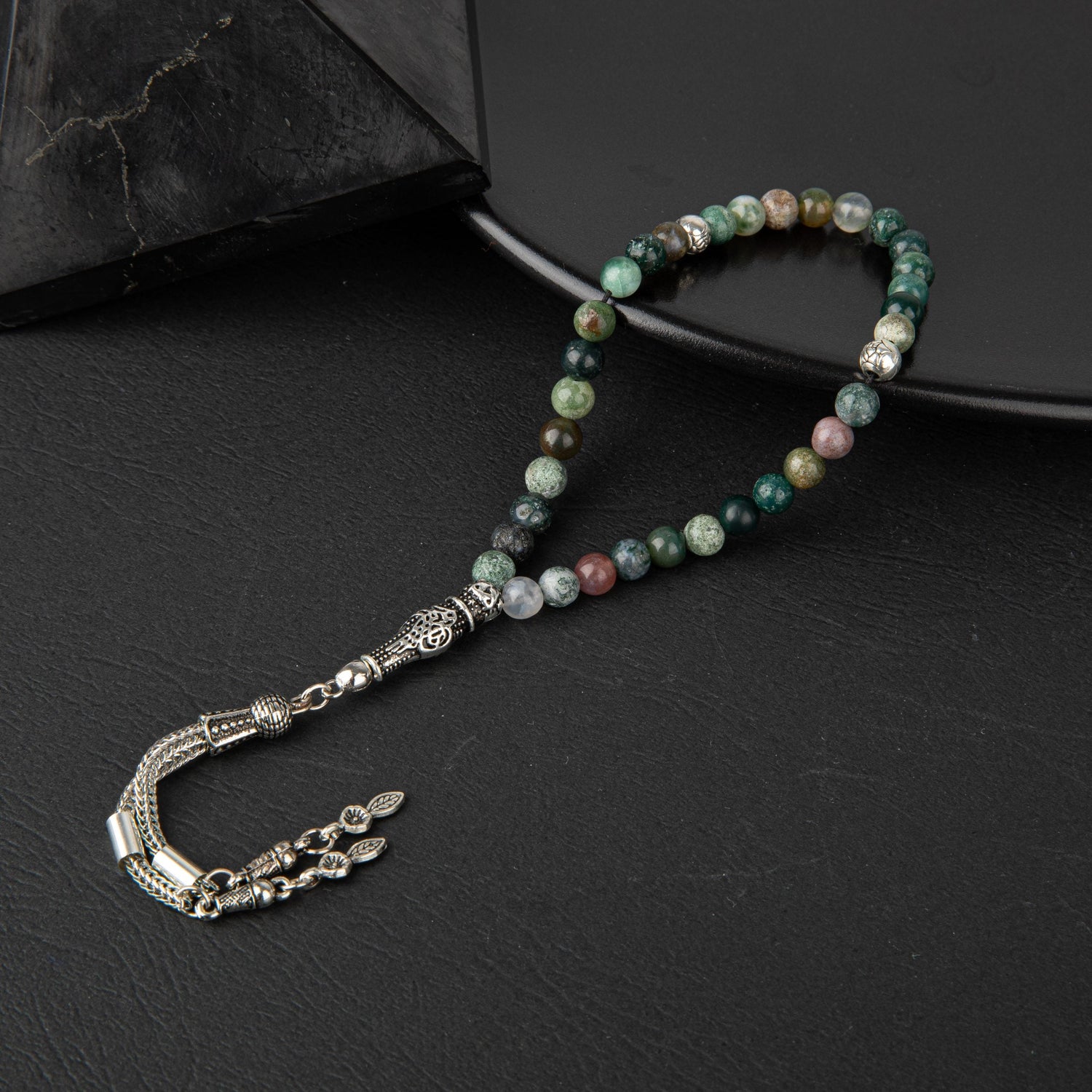 Hint Akiği Doğal Taş Tesbih 33lük - 6mm