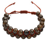 Bronzit 8mm Çift Sıra Makrome Doğal Taş Bileklik