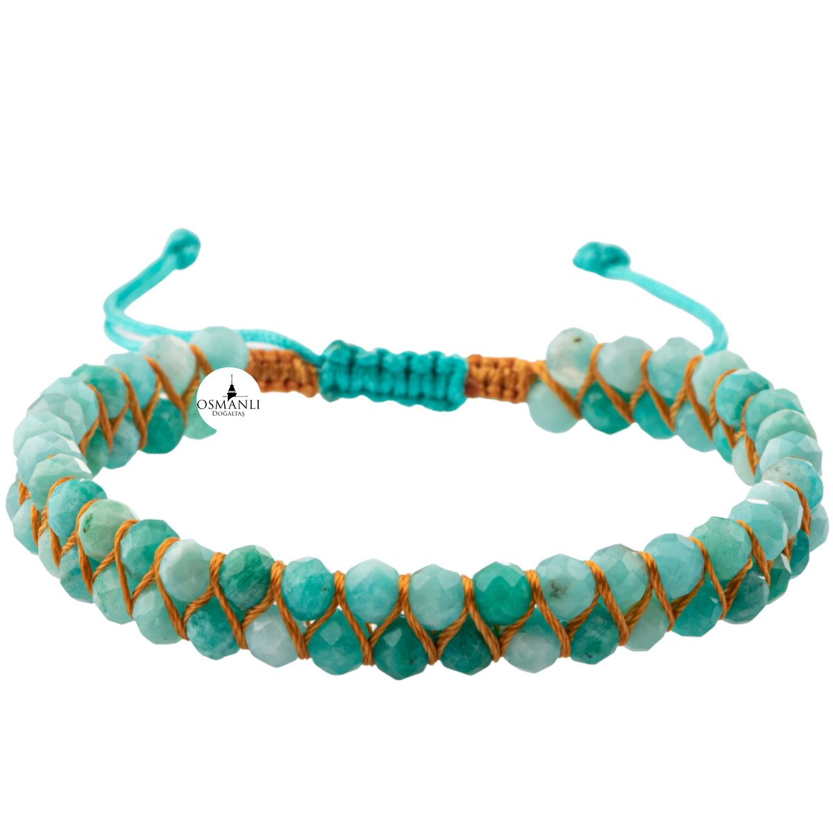 Amazonit 3-4mm Çift Sıra Doğal Taş Bileklik