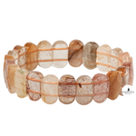 Altın Rutilli Kuvars Doğal Taş Geniş Kesim Bileklik