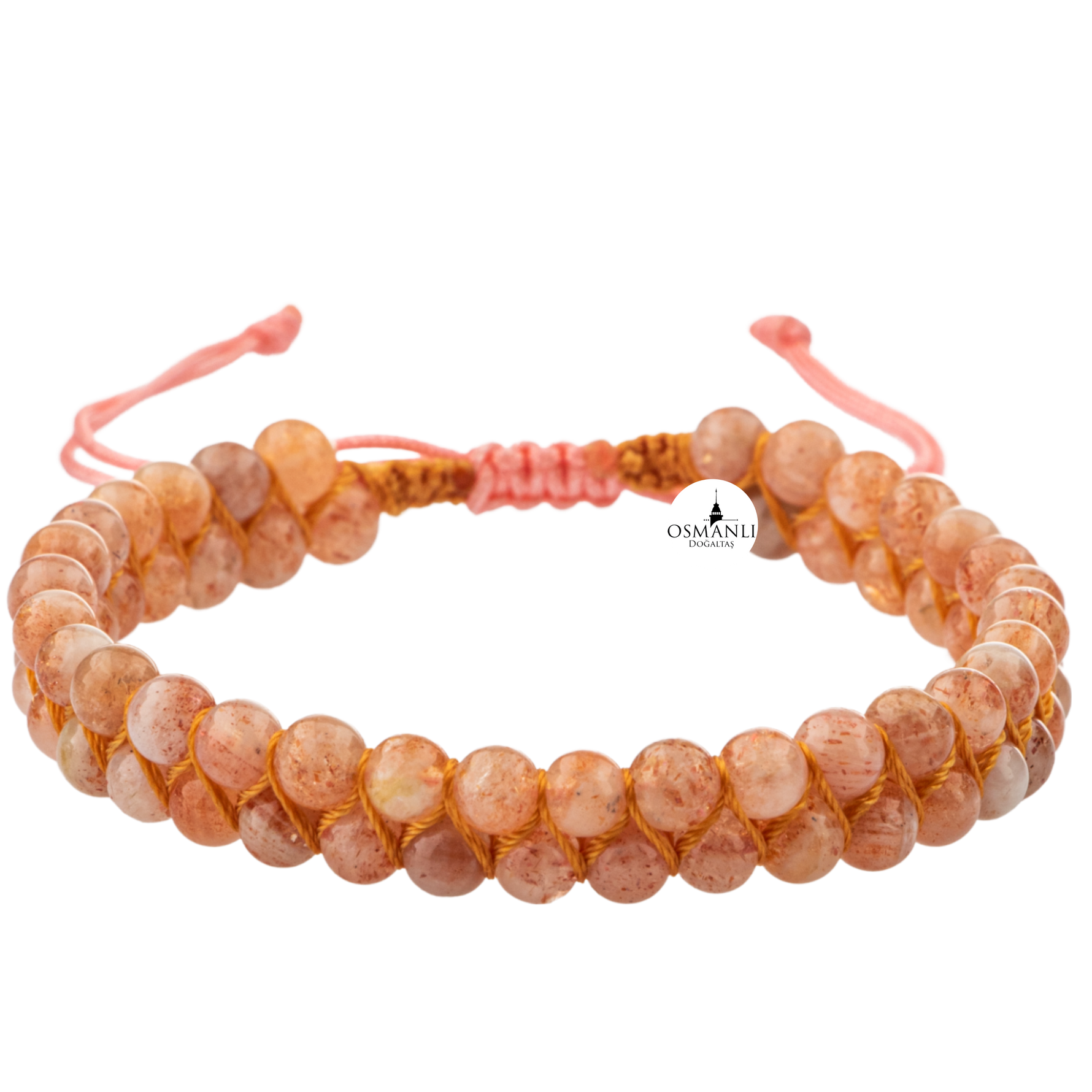 Güneş Taşı 4mm Çift Sıra Doğal Taş Bileklik