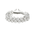 Kristal Kuvars 8mm Çift Sıra Makrome Doğal Taş Bileklik