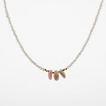 İnci-Pembe Opal Doğal Taş Gümüş Kolye