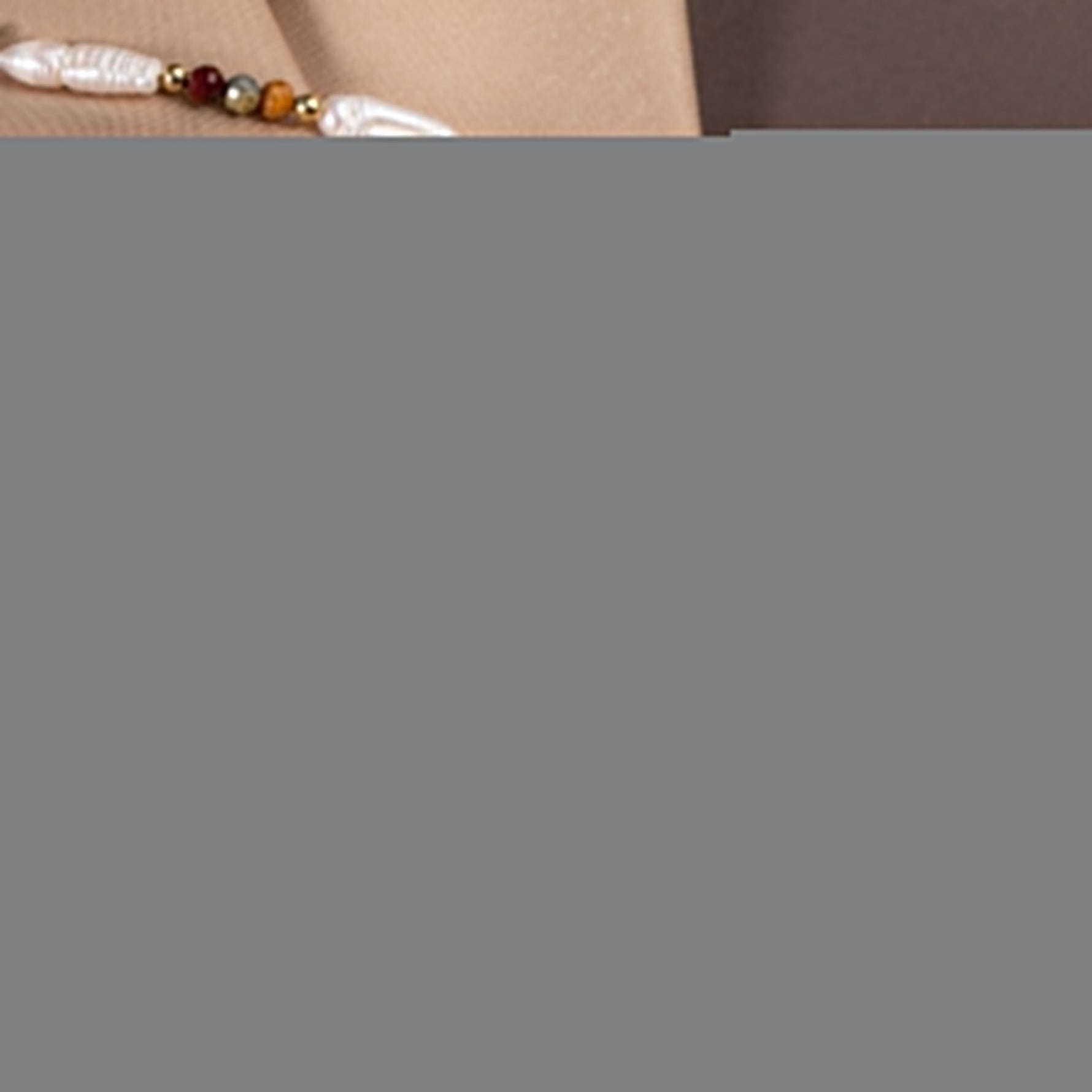 İnci-Jasper Doğal Taş Gümüş Kolye