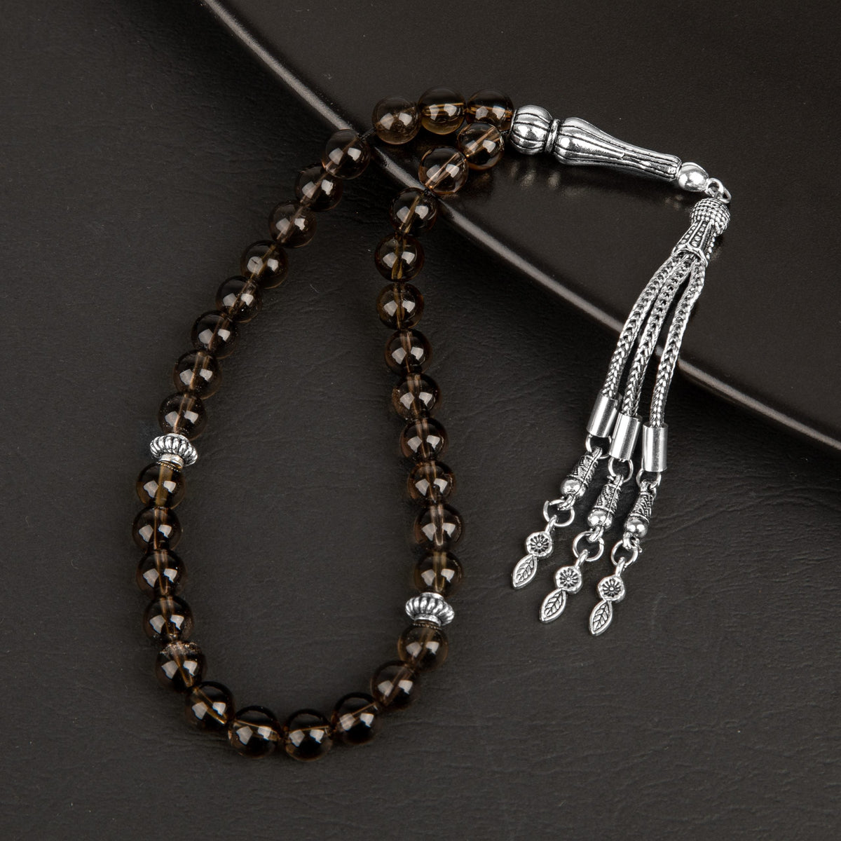 Dumanlı Kuvars Doğal Taş Tesbih 33lük - 8mm