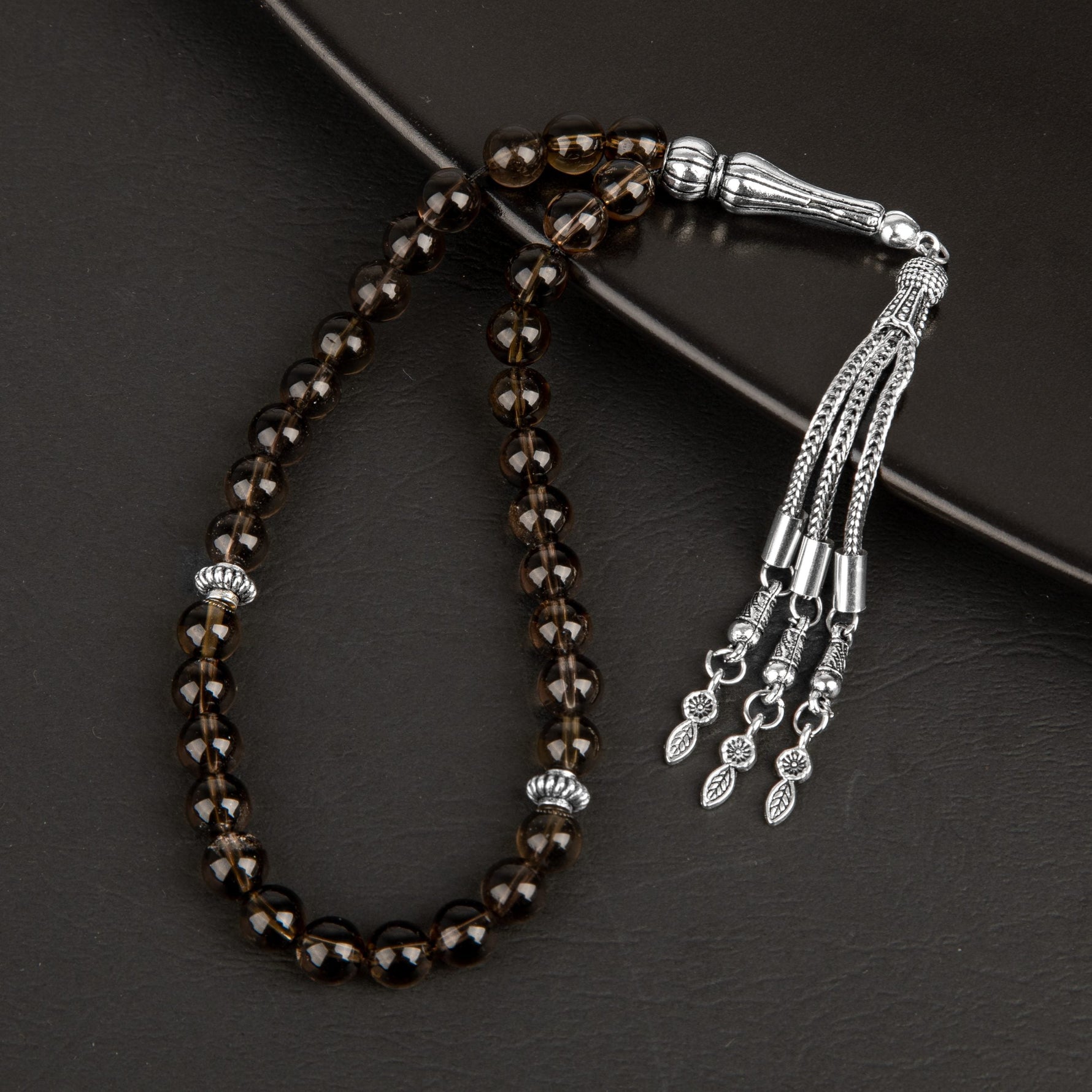 Dumanlı Kuvars Doğal Taş Tesbih 33lük - 8mm