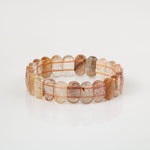 Altın Rutilli Kuvars Doğal Taş Geniş Kesim Bileklik