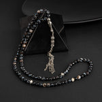 Siyah Göz Akik Doğal Taş Tesbih 99luk - 6mm