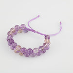 Ametrin 8mm Çift Sıra Makrome Doğal Taş Bileklik