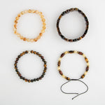 Kaplan Gözü-Kalsit-Sitrin-Hematit Doğal Taş Kadın Bileklik Seti