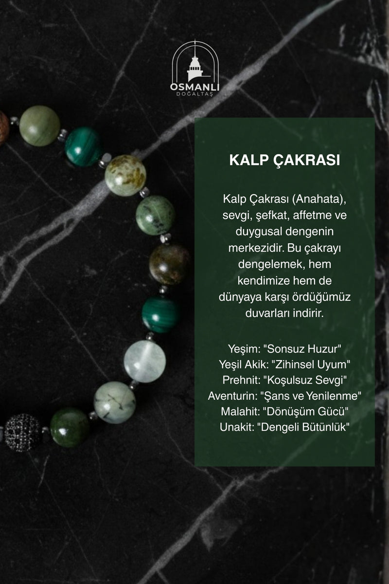 Sertifikalı Kalp Çakrası Doğal Taş Bileklik