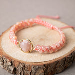 Güneş Taşı Doğal Taş Makrome Bileklik