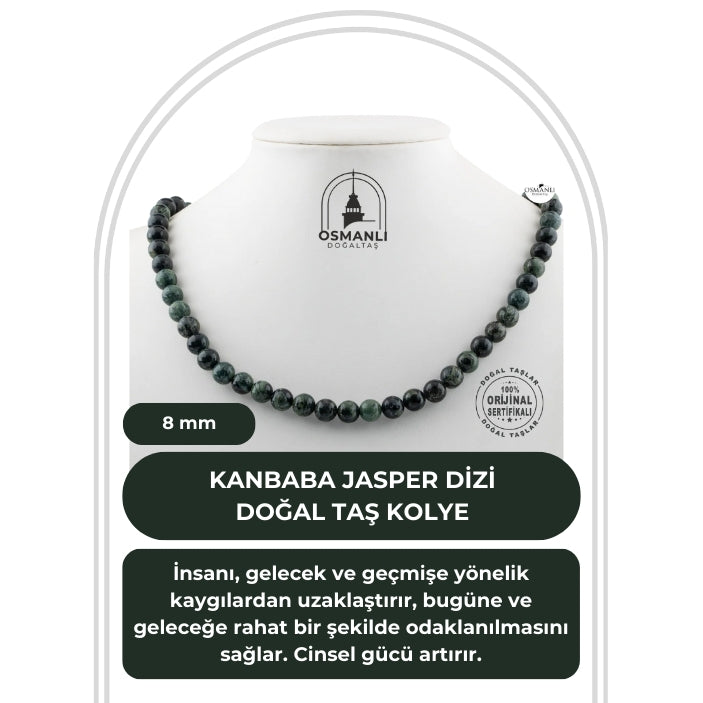 Kanbaba Jasper 8 mm Dizi Doğal Taş Kolye