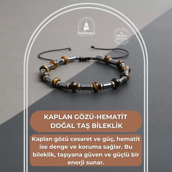 Kaplan Gözü Hematit Doğal Taş Bileklik