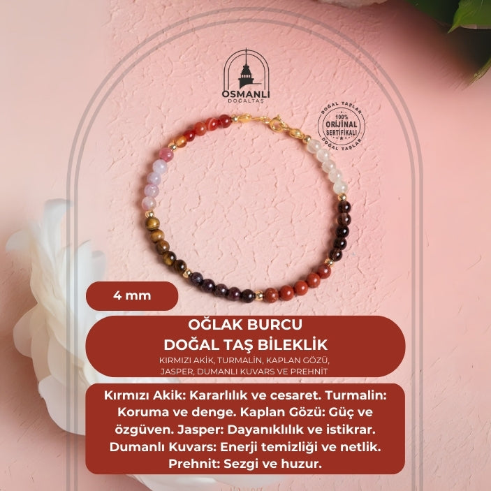 Sertifikalı Oğlak Burcu Doğal Taş Bileklik