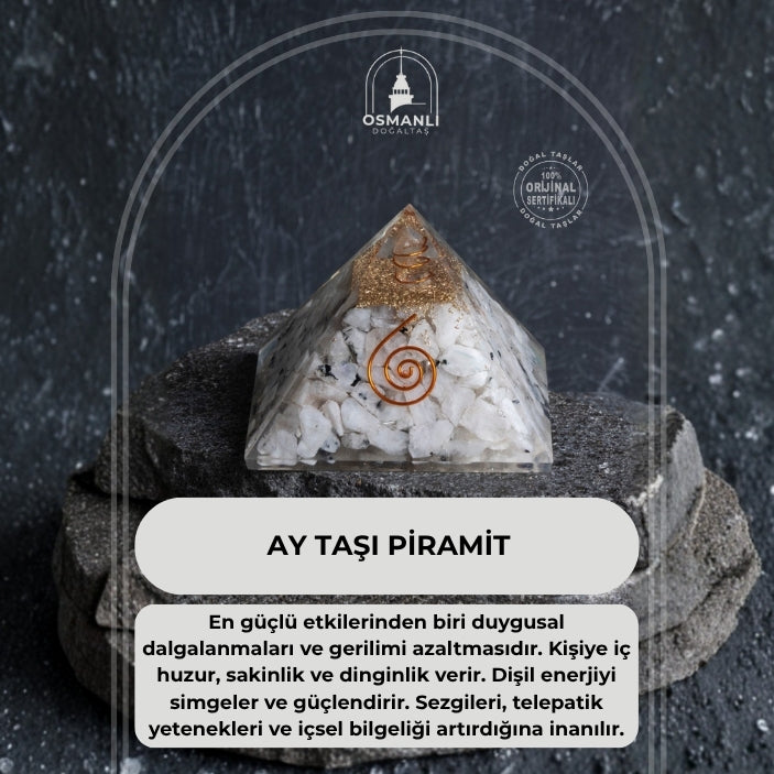 Sertifikalı Ay Taşı Piramit
