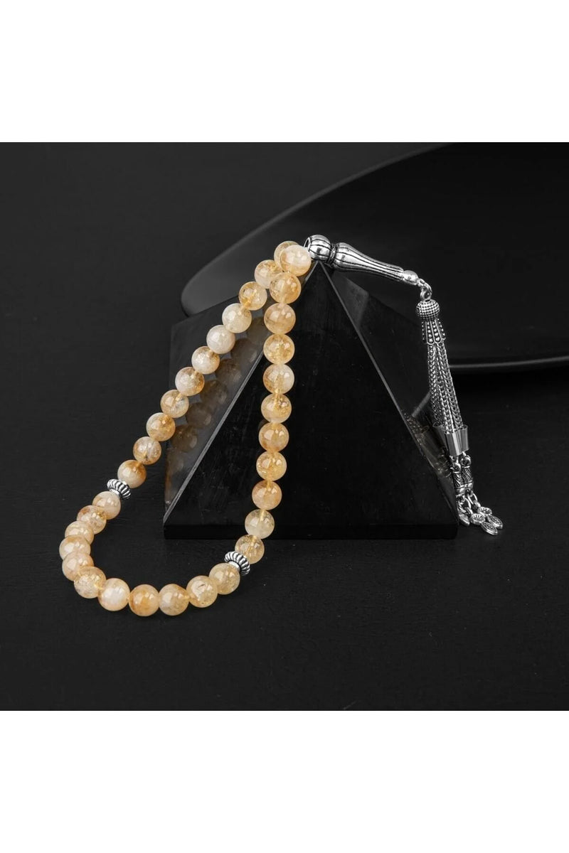Sitrin Doğal Taş Tesbih 33lük - 8mm
