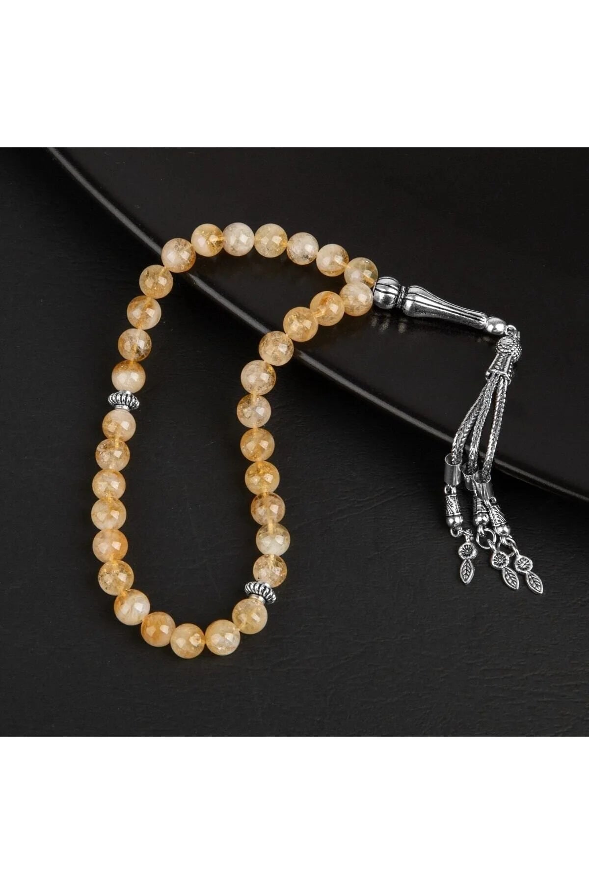 Sitrin Doğal Taş Tesbih 33lük - 8mm