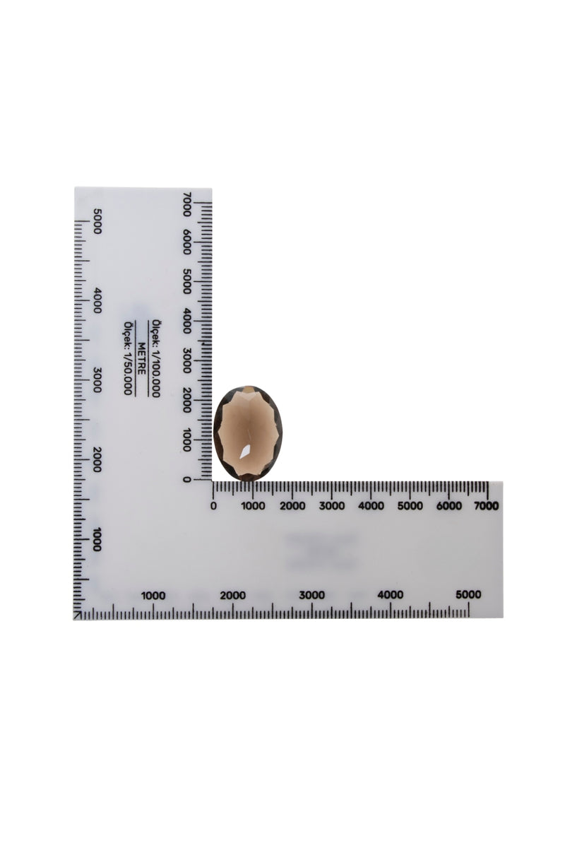 Oval Kesim Dumanlı Kuvars Kabaşon (S.K. 490)