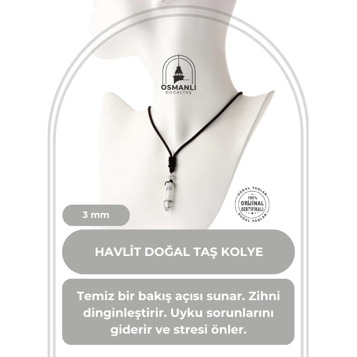Havlit Doğal Taş Kolye Ucu 3cm