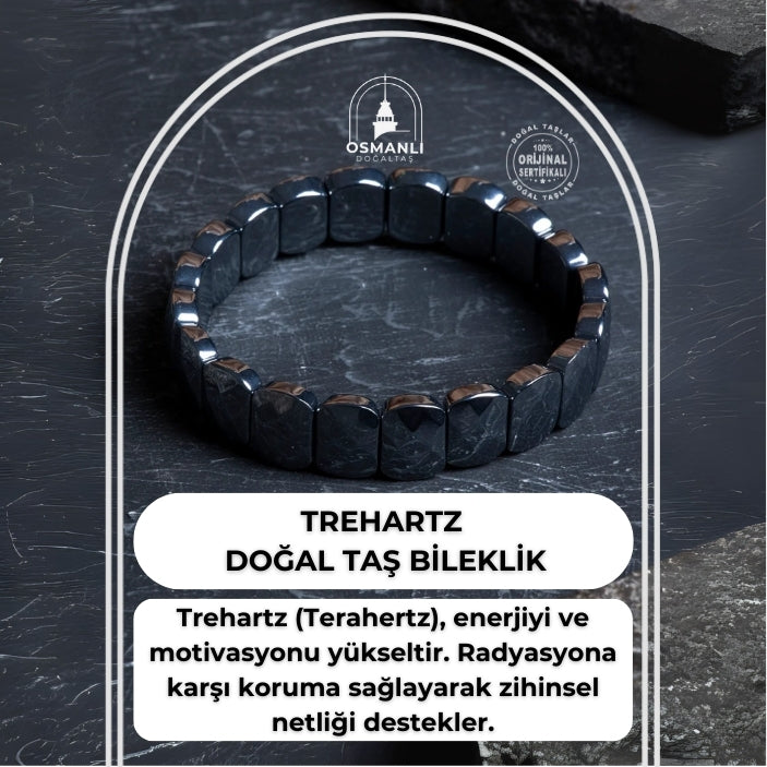 Sertifikalı Trehartz Geniş Kesim Doğal Taş Bileklik