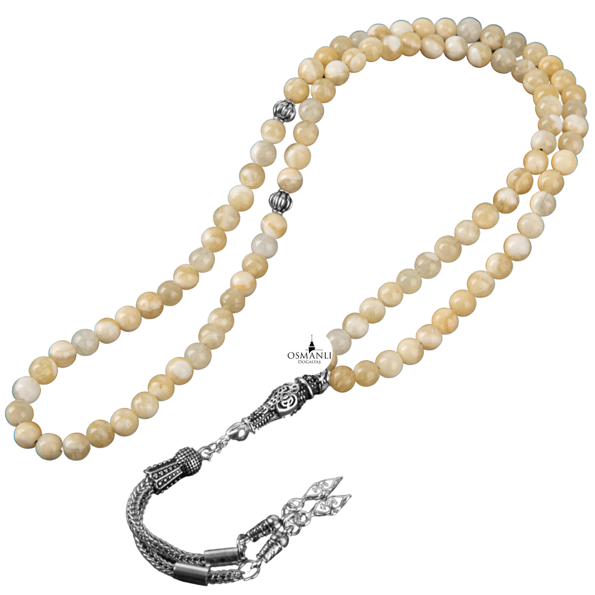 Aragonit Doğal Taş Tesbih 99luk - 6mm