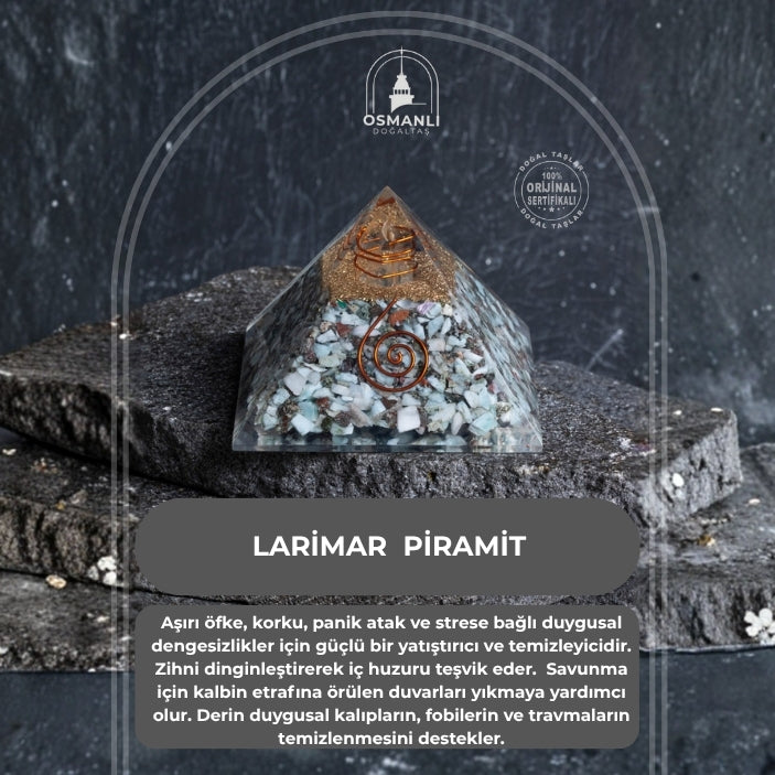 Sertifikalı Larimar Piramit