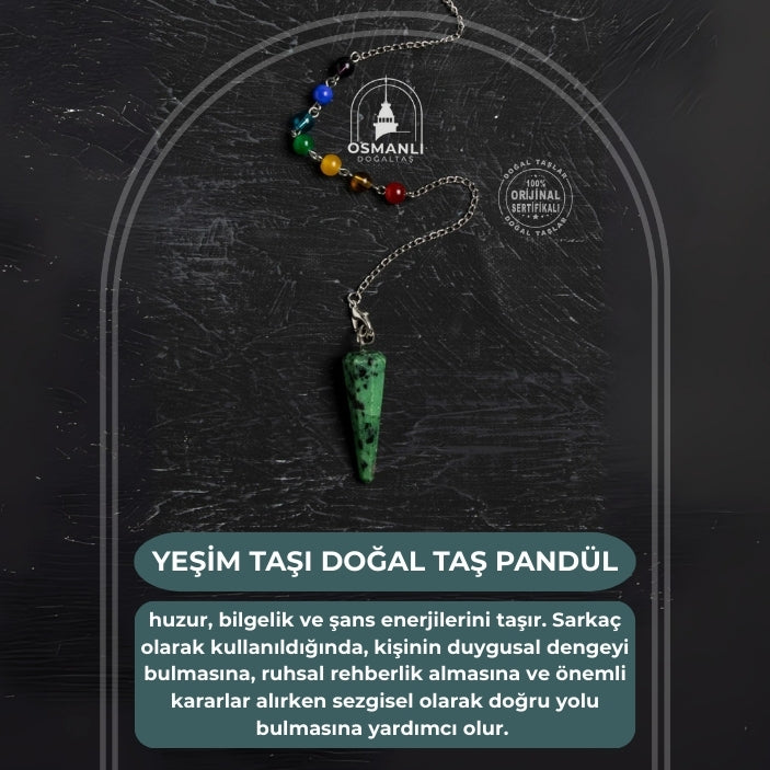 Osmanlı Doğal Taş Sertifikalı Yeşim Taşı Pandül