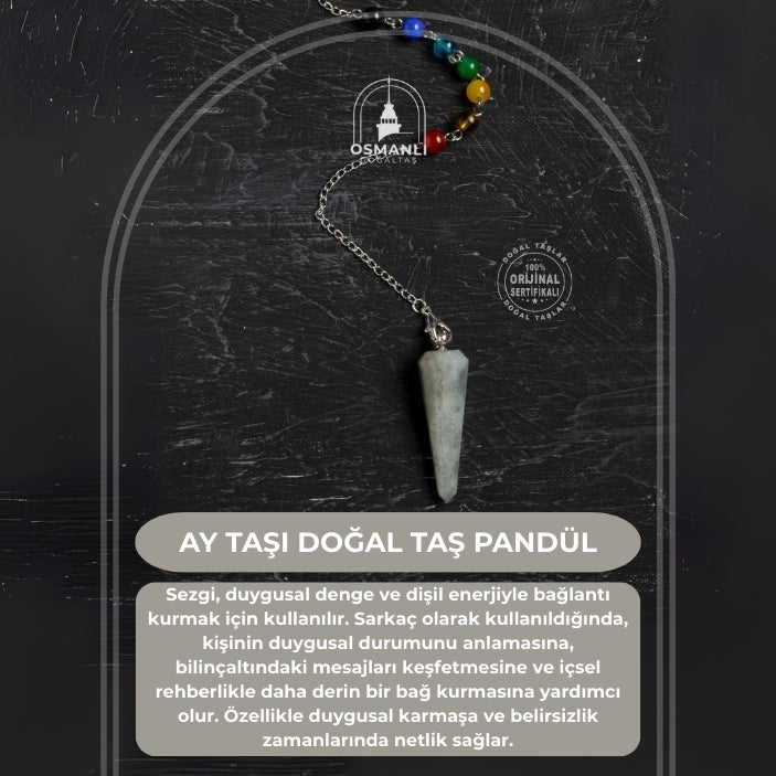 Osmanlı Doğal Taş Sertifikalı Ay Taşı Pandül