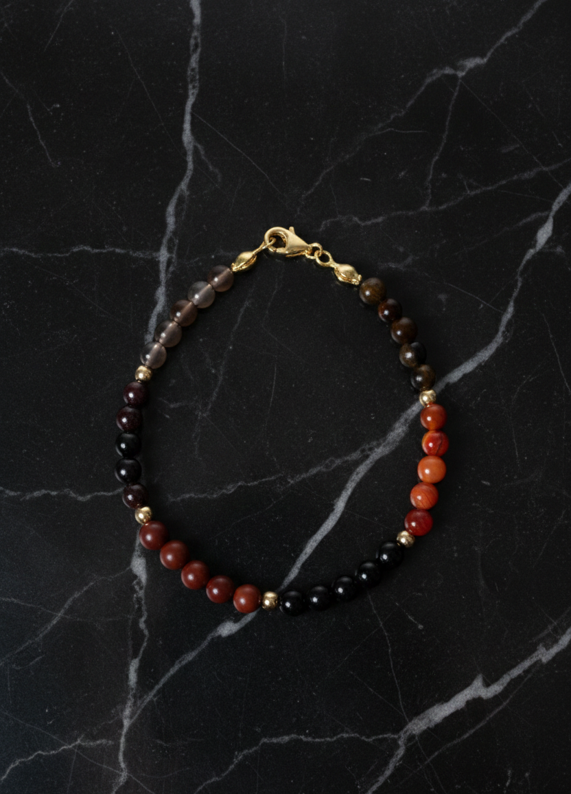 Sertifikalı Kök Çakra Doğal Taş Bileklik