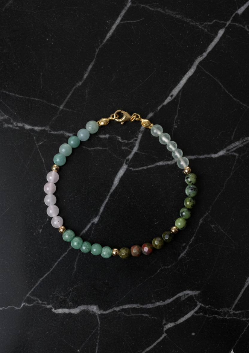 Sertifikalı Kalp Çakrası Doğal Taş Bileklik