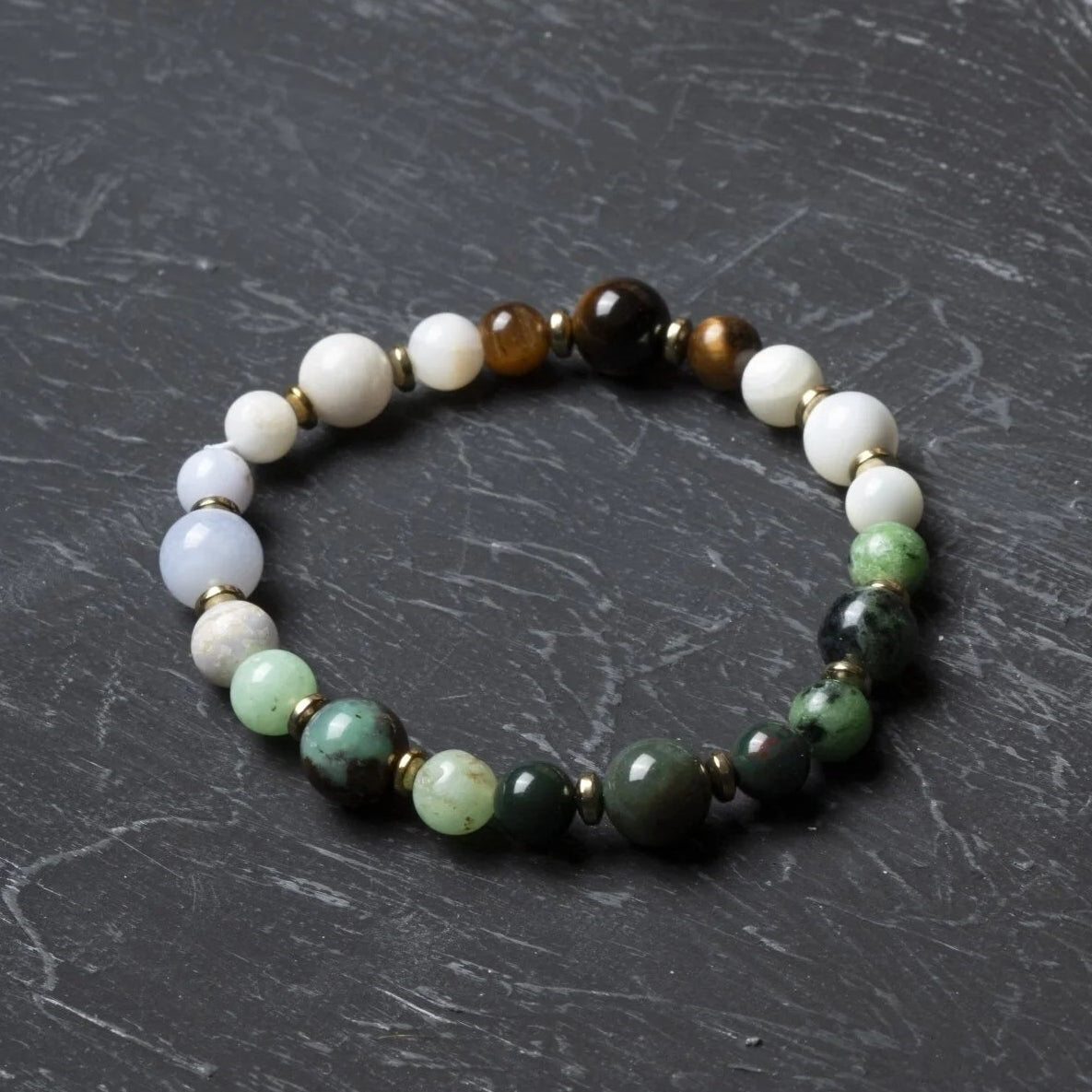 Osmanlı Doğal Taş Sertifikalı Yengeç Burcu Doğal Taş Bileklik