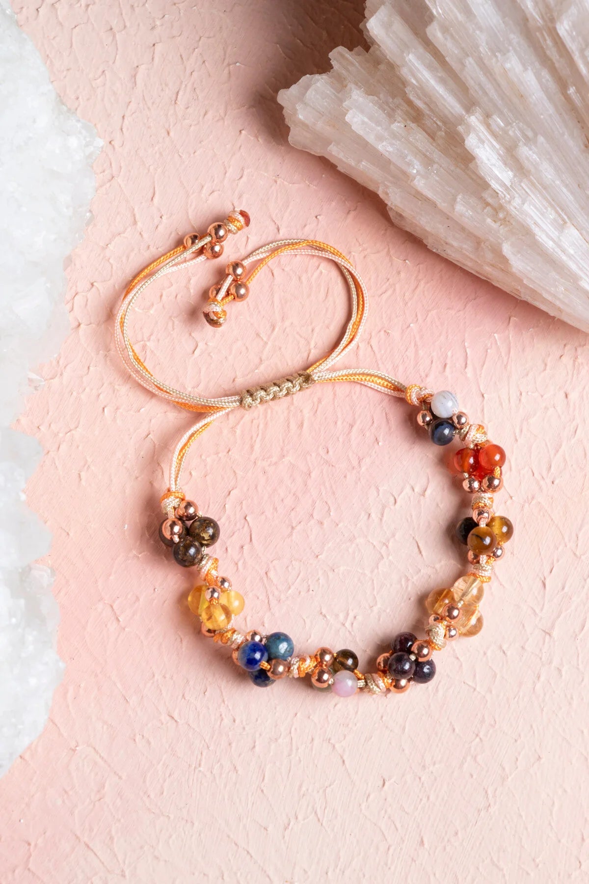 Sertifikalı Aslan Burcu Doğal Taş Makrome Bileklik